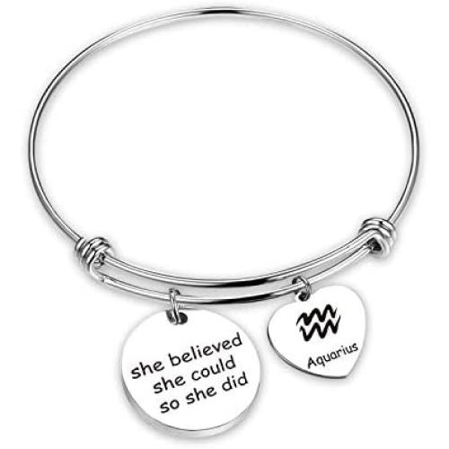SIDIMELO Personalized Jewelry Inspiration Bracelet Encouragement Bracelet Birthday Gifts Gift Couples Jewelry Saying Stamped Inspirational Message Bracelet