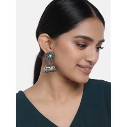 Aheli Beautiful Indian Oxidized Jhumki Earrings Set Bollywood Ethnic Wedding Wear Fashion Jewelry for Women Girls