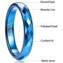 NUNCAD 4mm Tungsten Carbide Ring Wedding Bands for Women Black/Rose Gold/Blue Polished Finish Faceted Wedding Ring Comfort Fit Size 6-13