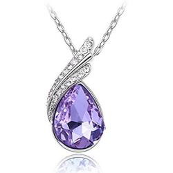 MAFMO Bridal Water Drop Jewelry Set Crystal Pendant Necklace Bracelet Stud Earrings
