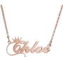 SKQIR Personalized Custom Name Crown Initial Necklace for Women Girls Any Name Bar Pendant Necklaces Jewelry Chain
