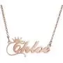 SKQIR Personalized Custom Name Crown Initial Necklace for Women Girls Any Name Bar Pendant Necklaces Jewelry Chain
