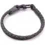 Mens Craftman Braided Leather Bracelet Handcrafted in USA - Dark Gray Mens Craftman Braided Leather Bracelet Handcrafted in USA - Dark Gray