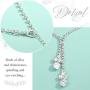 Unicra Bride Silver Bridal Necklace Earrings Set Crystal Wedding Jewelry Set Rhinestone Choker Necklace for Women and Girls (Set of 3)