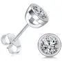 Ccino 925 Sterling Silver Stud Earrings for Women, Silver Stud Earrings with Cubic Zirconia, Hypoallergenic Small Sleeper Cartilage Studs for men, Sizes 3/4/5/6mm, 3 Colors in Silver/Gold/Rose Gold