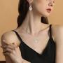 YL Cat Necklace 925 Sterling Silver Filigree Moon Pendant 18K Gold/Rose Gold Jewelry for Women