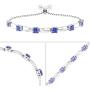 Belinda Jewelz Womens Sterling Silver 6 Sparkling Square Birthstone Bolo Bracelet