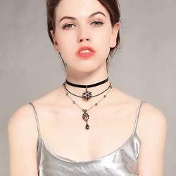 Choker Necklaces for Women Girl, Layered Stars Pendant Necklace Jewelry Gift