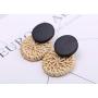 TenFit 3 Pairs Rattan Earrings For Women Girl Vacation Handmade Straw Wicker Braid Drop Dangle Earrings Lightweight Circle Statement Earrings