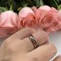 BestTungsten 6mm 8mm Silver/Black/Rose Gold Tungsten Rings for Men Women Wedding Bands Koa Wood Arrow Inlay Domed Plished Shiny Comfort Fit