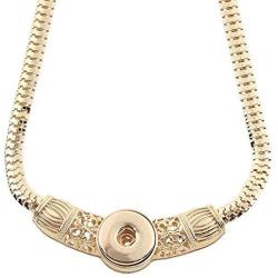 My Prime Gifts Bold Gold Designer Charm Necklace Jewelry Holds One 18-20 Snap Standard Ginger Style Charms