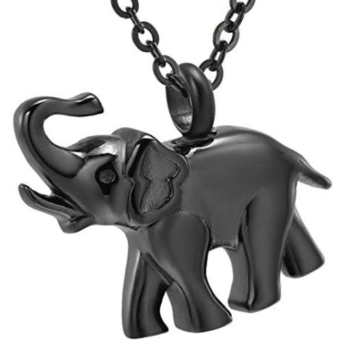 AIWENXI Cremation Jewelry for Ashes Elephant Shape Stainless Steel Keepsake Memorial Pendant Locket Urn Necklace for Pet/Human