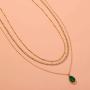 Eseres Girls Layered Necklace Teardrop Pendant Rhinestone Chokers
