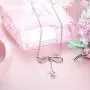 Sllaiss Sterling Silver Bow Necklace Made with Swarovski Crystals Pendant Gift for Women Rose Gold 16'' with 2'' Extender Adjustable Sllaiss Sterling Silver Bow Necklace Made with Swarovski Crystals Pendant Gift for Women Rose Gold 16'' with 2'' Extender Adjustable