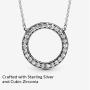 Pandora Jewelry Circle of Sparkle Cubic Zirconia Necklace in Sterling Silver, 17.7''