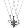 Stainless Steel Sets of 3pcs Best Friends Forever Friendship Heart Puzzle Pendant Necklace,Silver,Gold,Black