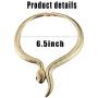 Thunaraz Snake Choker Necklace Costume Halloween Statement Snake Jewelry for Women Silver Gold Retro Snake Shape Collar Necklace Curved Bar Design Adjustable