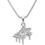 Spinningdaisy Silver Plated Crystal Grand Piano Necklace Spinningdaisy Silver Plated Crystal Grand Piano Necklace