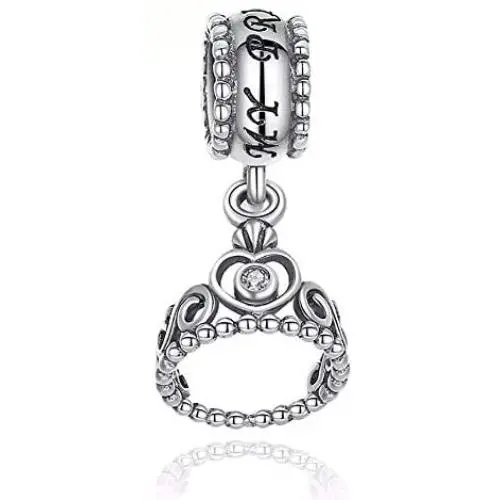 ABAOLA 925 Sterling Silver Fairytale Princess Prince Noble Crown Charm for Bracelet ABAOLA 925 Sterling Silver Fairytale Princess Prince Noble Crown Charm for Bracelet