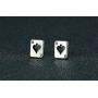 Unisex Stainless Steel Poker Aces Stud Earrings,Playing Cards Game Gambling Jewelry