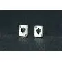 Unisex Stainless Steel Poker Aces Stud Earrings,Playing Cards Game Gambling Jewelry