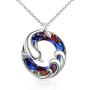 ONEFINITY 925 Sterling Silver Dolphin Necklaces Crystal Dolphin Pendant Ocean Wave Jewelry for Women Girls Gifts