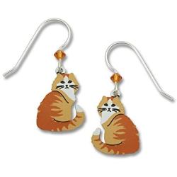 Sienna Sky ''Bella'' Yellow Butterscotch Cat Sterling Silver Earrings 1533