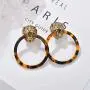 Leopard Circle Hoop Earrings for Womens Personalized Geometric Hollow Round Lion Head Resin Acrylic Dangle Drop Earrings Girls Gothic Party Jewelry Leopard Circle Hoop Earrings for Womens Personalized Geometric Hollow Round Lion Head Resin Acrylic Dangle Drop Earrings Girls Gothic Party Jewelry