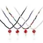 Pingyongchang Cute 4pcs Colorful Beads Chain Dainty Mushroom Shape Pendant Necklace Set Sweet Fresh Vegetables Mushroom Choker Jewelry Set for Women Girls Men