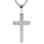 HZMAN Mens Iced Out Cross Cz Inlay Pendant 18k Gold Plated Stainless Steel Hip-Hop Necklace