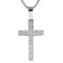 HZMAN Mens Iced Out Cross Cz Inlay Pendant 18k Gold Plated Stainless Steel Hip-Hop Necklace HZMAN Mens Iced Out Cross Cz Inlay Pendant 18k Gold Plated Stainless Steel Hip-Hop Necklace