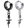 YC_jewelry Men Women Stainless Steel Skull Dangle Hinged Hoop Earrings Piercing Hoop Huggie Dangle Drop Earrings for Men Women