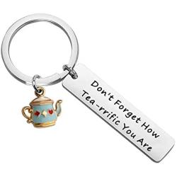 TIIMG Tea Keyring Tea Lover Gift Tea-rrifie Keychain Don’t Forget How Tea-rrifie You are Gift Tea Gift Teapot Locket Keychain Teapot Gift