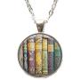 Book Necklace Book Jewelry Book Lovers Pendant Purple Blue