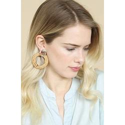 Bohemian Straw Rattan Woven Geometric Statement Earrings - Ethnic Acetate Hoops, Teardrop Dangles Natural Raffia Fan Tassel