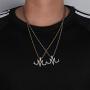 KMASAL Jewelry Hip Hop Iced Out Bling Magic Tattoo Logo M Personality Pendant 18K Gold Plated Chain Necklace for Men Women