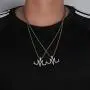 KMASAL Jewelry Hip Hop Iced Out Bling Magic Tattoo Logo M Personality Pendant 18K Gold Plated Chain Necklace for Men Women