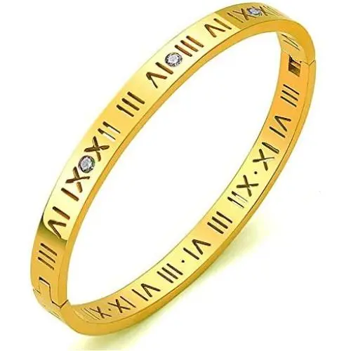 Fashion Classic Stainless Steel Roman Numeral Bangle Bracelet for Women Jewelry,Rose gold color ,Gold color,Silver color, 4.5mm Width Fashion Classic Stainless Steel Roman Numeral Bangle Bracelet for Women Jewelry,Rose gold color ,Gold color,Silver color, 4.5mm Width