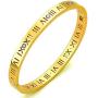 Fashion Classic Stainless Steel Roman Numeral Bangle Bracelet for Women Jewelry，Rose gold color ,Gold color，Silver color, 4.5mm Width