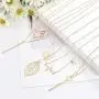 Hanpabum Fashion Jewelry Set for Women Layered Necklace with Hoop Dangle Tassel Leather Earring Lotus Ear Jacket