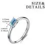 AOBOCO March Birthstone Ring Jewelry for Women Sterling Silver Mini Ring with Aquamarine Blue Crystal AOBOCO March Birthstone Ring Jewelry for Women Sterling Silver Mini Ring with Aquamarine Blue Crystal