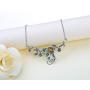 PZ Paz Creations 925 Sterling Silver Floral Swirl Gemstone Statement Necklace