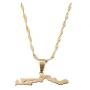 Gambia Map Flag Necklace Pendants Gold Color Jewelry Gambian Item Gifts