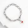 Heart Initial Chain Bracelet for Women Gifts 26 Letter Charms Bracelet Stainless Steel Link Bracelets Birthday Christmas Jewelry for Women Girl Teen