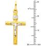 GoldenMine Fine Jewelry Collection 14k Two Tone Gold Crucifix Cross Religious Charm Pendant