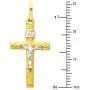 GoldenMine Fine Jewelry Collection 14k Two Tone Gold Crucifix Cross Religious Charm Pendant