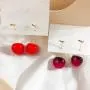 ONEYIM 3D Red Cherry Drop Earrings Cute Fruit Gold Dangle Earrings Charm Jewelry Gift Earrings for Women Girls ONEYIM 3D Red Cherry Drop Earrings Cute Fruit Gold Dangle Earrings Charm Jewelry Gift Earrings for Women Girls