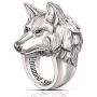 Wolf Ring for Men, Norse Viking Wolf Head Ring, Retro Wolf Totem Rings, Wolf Signet Rings, Amulet Ring, Animal Wolf Jewelry for Men Boys