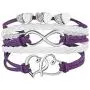 CLY Jewelry Leather Rope Braided Bracelet Double Love Heart With Infinity Symbol Couples Bracelet The Connection Between You and Me Handmade Friendship Bracelet Ideal Gift For Women Girl Family Friend CLY Jewelry Leather Rope Braided Bracelet Double Love Heart With Infinity Symbol Couples Bracelet The Connection Between You and Me Handmade Friendship Bracelet Ideal Gift For Women Girl Family Friend