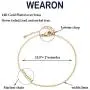 WEARON Paperclip Choker Short Necklace for Women Personalized Layered Necklaces 14k Gold Dainty Adjustable Simple Choker Necklaces Small Sequins Flat Necklaces